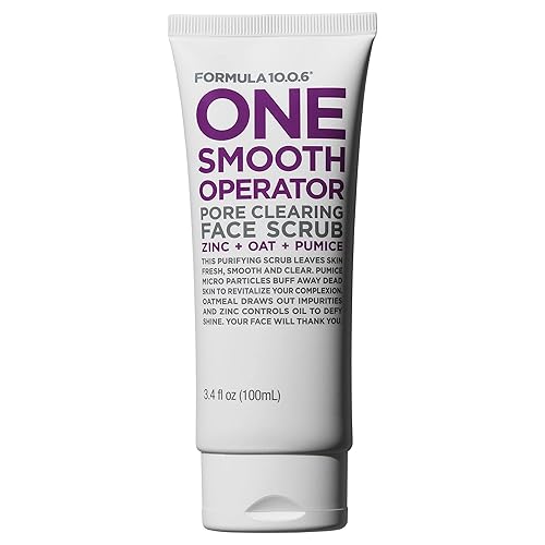 Formula 10.0.6 Un operador suave (3.4 onzas líquidas) exfoliante facial para limpiar poros que deja la piel fresca, suave y clara, vegano, sin