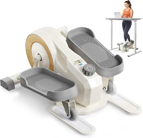 Sitting Under Desk Elliptical Machine, Leg Exerciser While Sitting for Seniors, Seated Pedal Exerciser, Quiet & Portable Pedal Exerciser with 8 Resistance Levels, Work from Home Fitness
