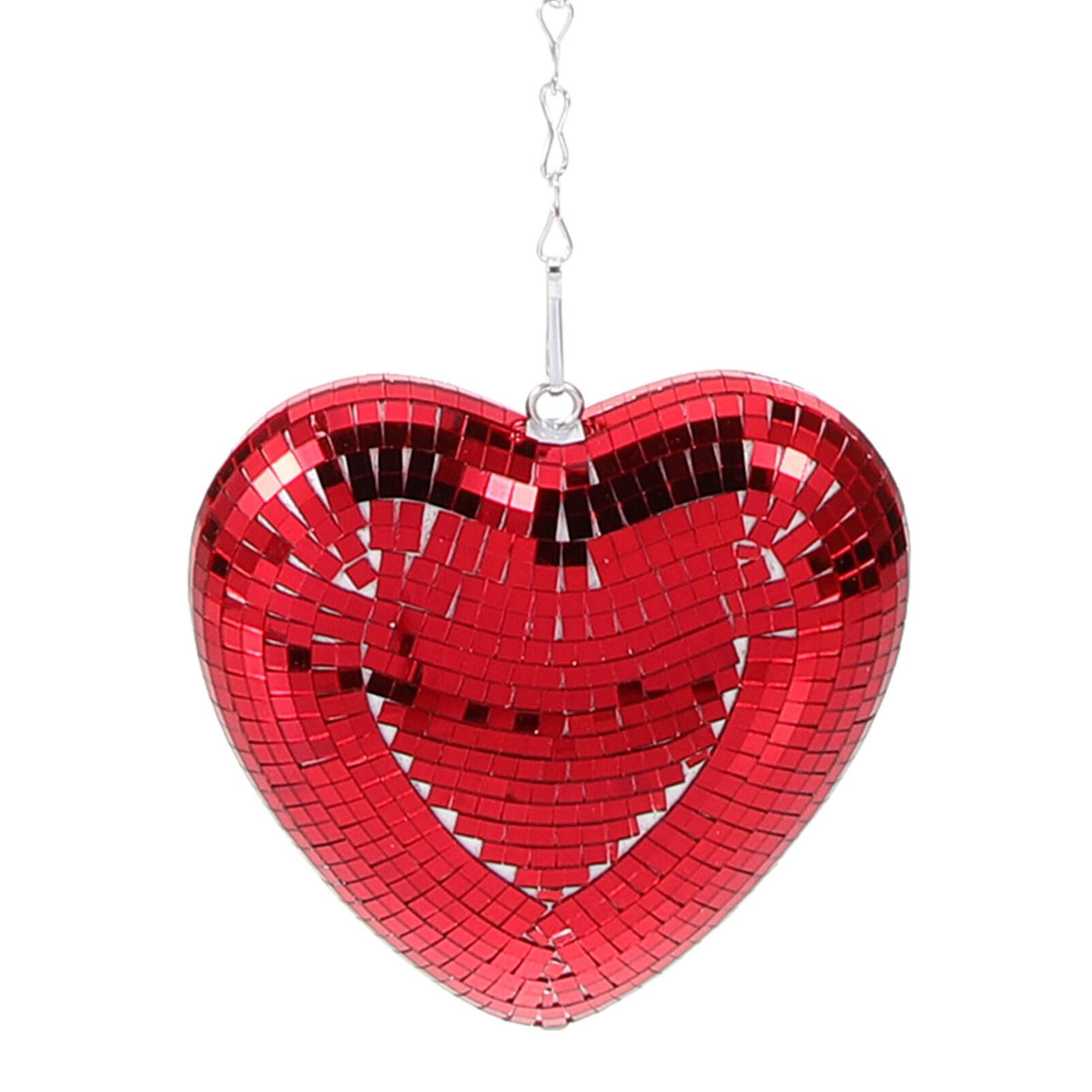 HOLIDYOYO Ornaments Disco Heart Shape Disco Mirror Elegant Hanging Decoration Party Lights Reflective