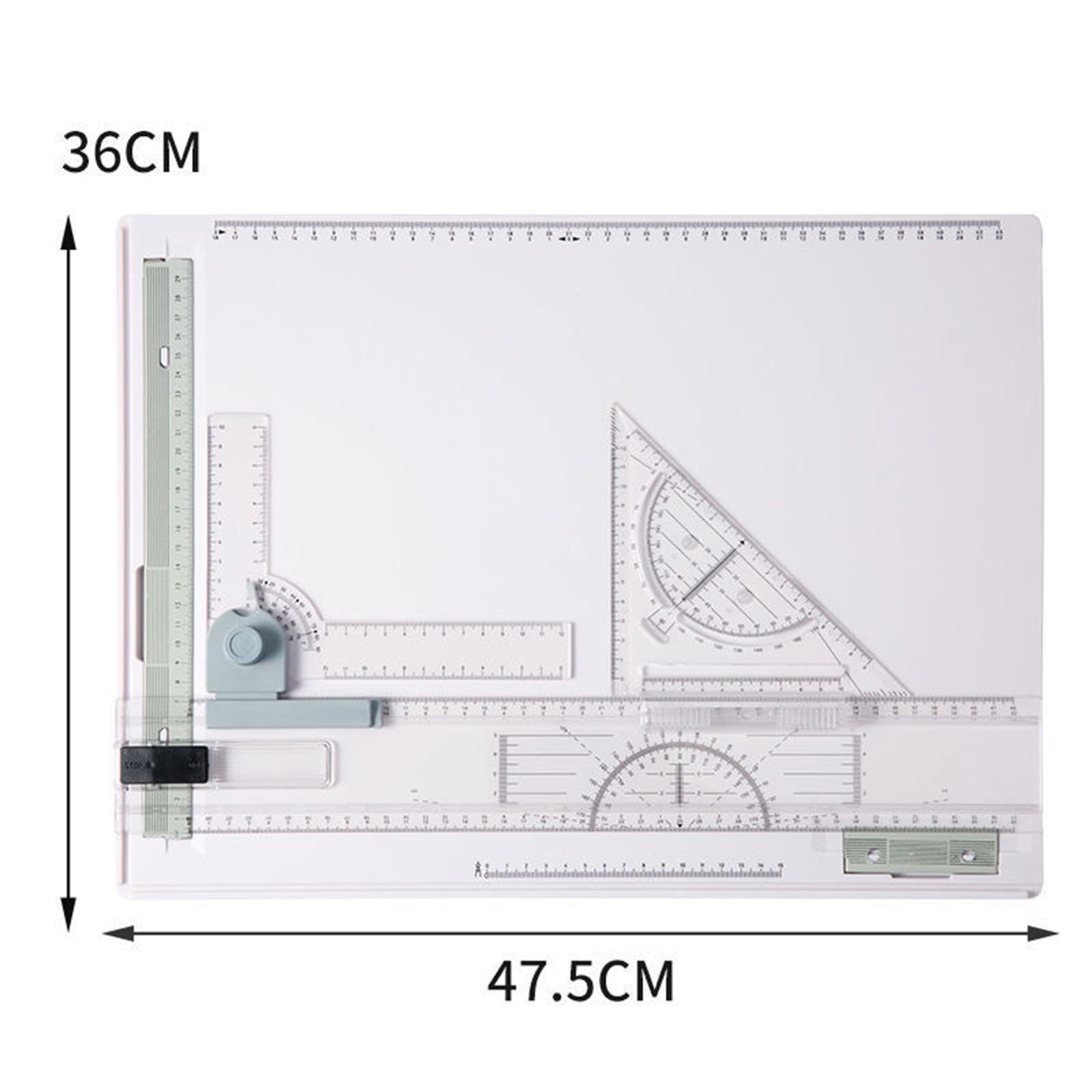 Tablero de Dibujo A3, Tablero de Dibujo Arquitectónico Gráfico con Regla Transparente Paralela