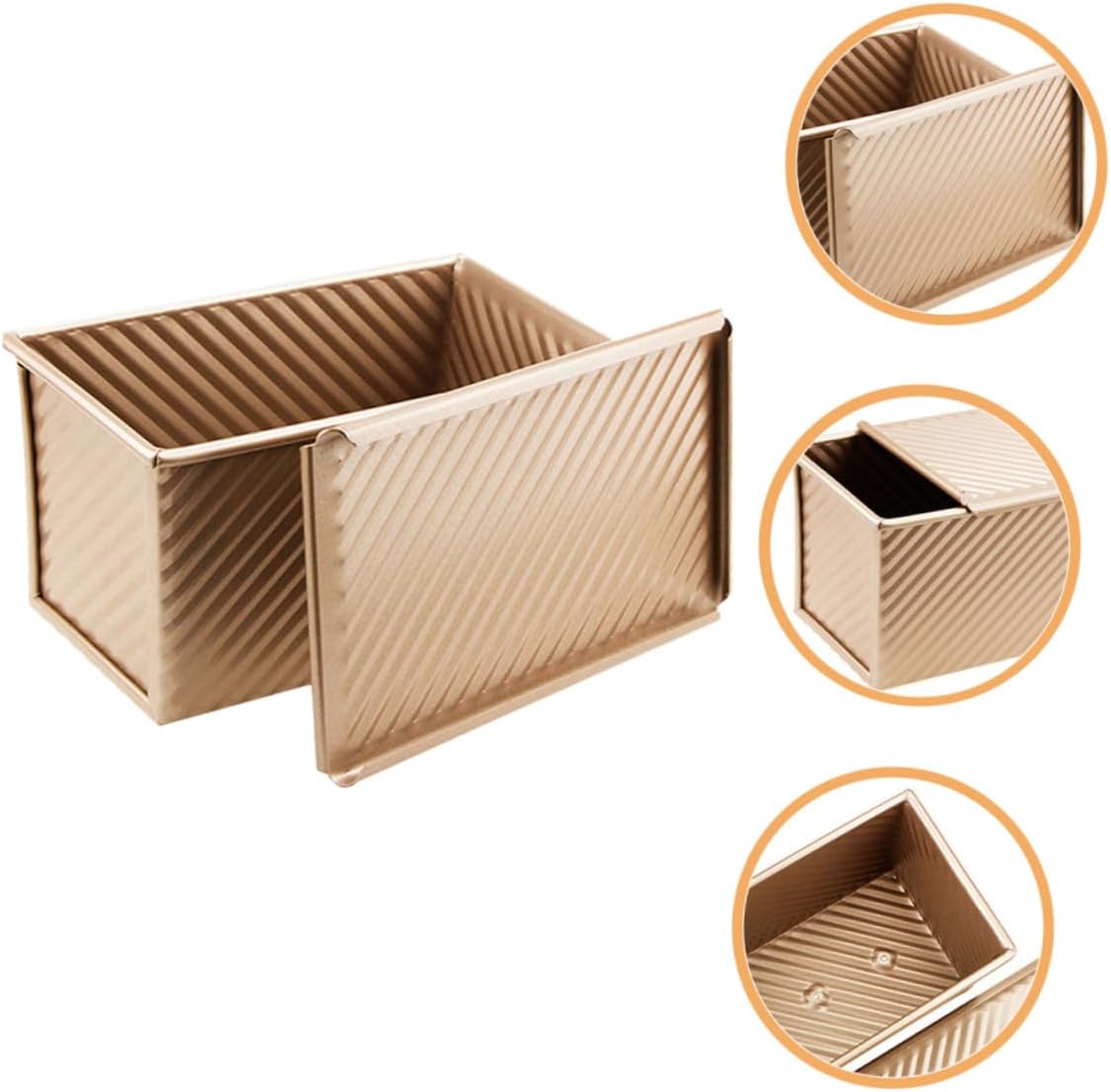2pcs Nonstick Pullman Loaf Bread Pan with Sliding Lid, Household Small Baking Mold for Oven Toast Bread Baking