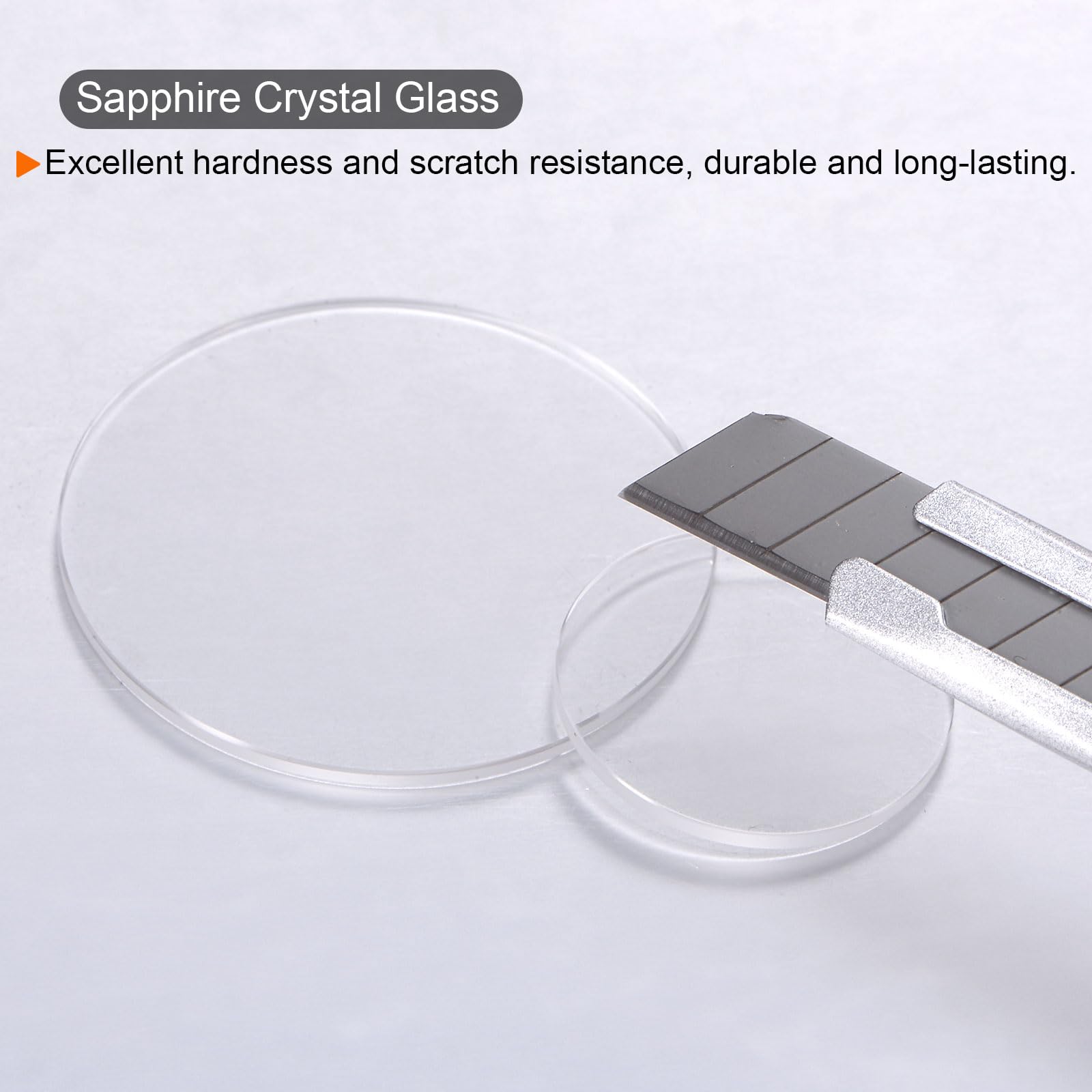 QUARKZMAN Verre de Montre en Cristal 28mm Diamètre 1.5mm Épais Ronds et Plats Verres de Montre en Saphir Transparent, Verres de Remplacement pour Réparation d'Horloger