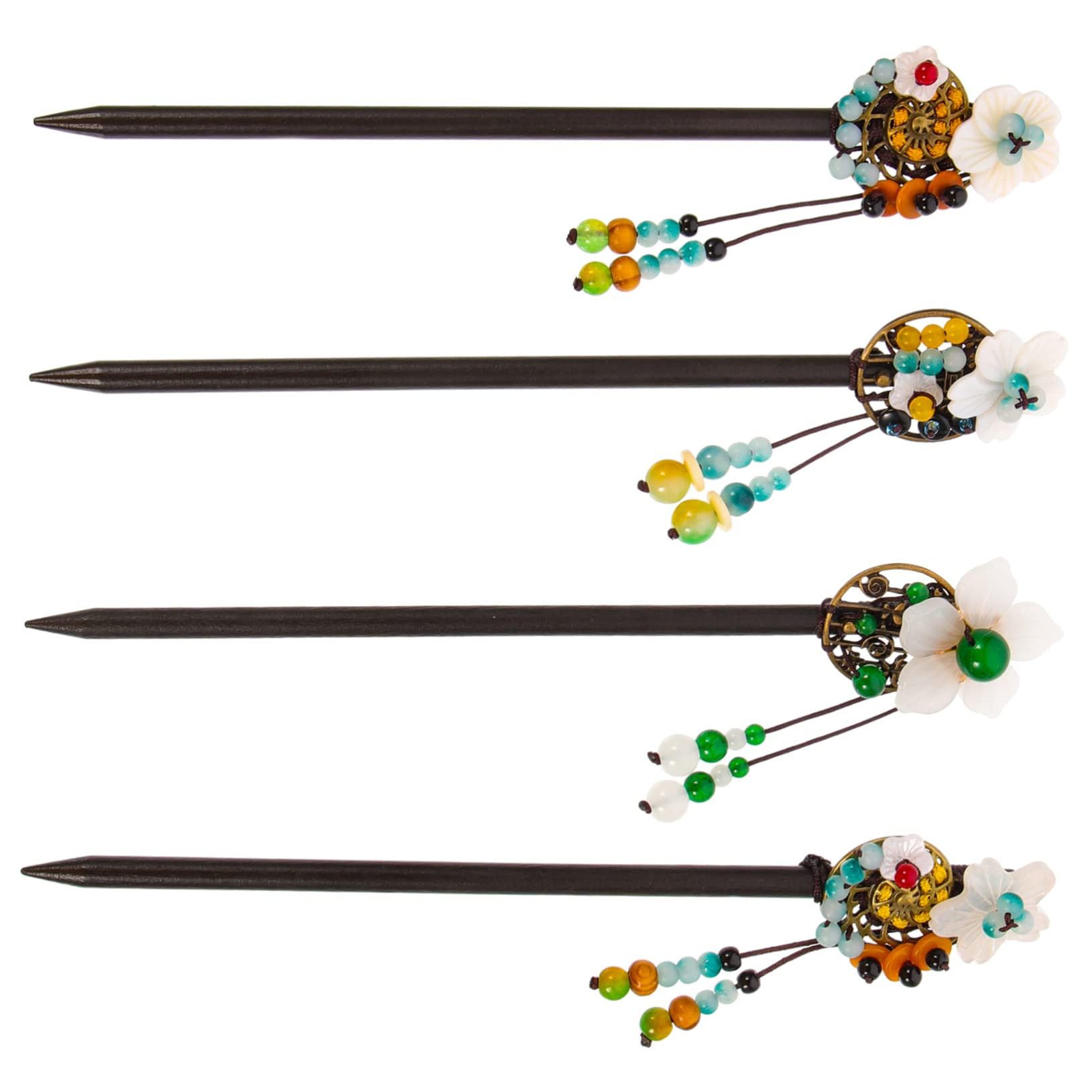 LALAFINA 16stücke Teiliges Chinesische Holz-haarstäbchen Mit Blumenmotiv Für Damen Elegante Haarnadeln Für Hochzeiten Und Partys Für Lange Haare Und Formelle Anlässe