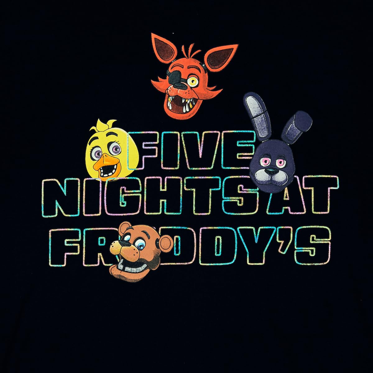 Five Nights at Freddy's Character Art - Juego de 2 camisetas de manga larga y manga corta para niño
