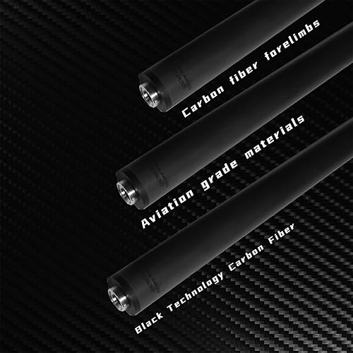 Miniatura 8 de 100% Carbon Fiber Shaft, Black Technology Shaft of Pool Cue Front Part for Billiard Play/Break/Snooker Cue Shaft with Foam- 737 mm,745mm,765mm
