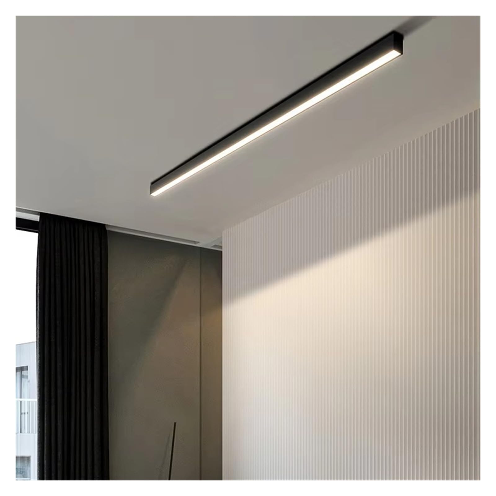 ASerZenith Nordic Style Long Linear Pendent Light Living Dining Room Decoration Hanging Light Creative Design Chandelier,L120Cm