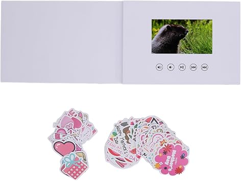 Video Greeting Card with 5 Inch LCD Screen, 720P HD Video Brochure, 128MB Memory for Anniversary Christmas, Personalized Electronic Greeting Card with Built - in Speaker