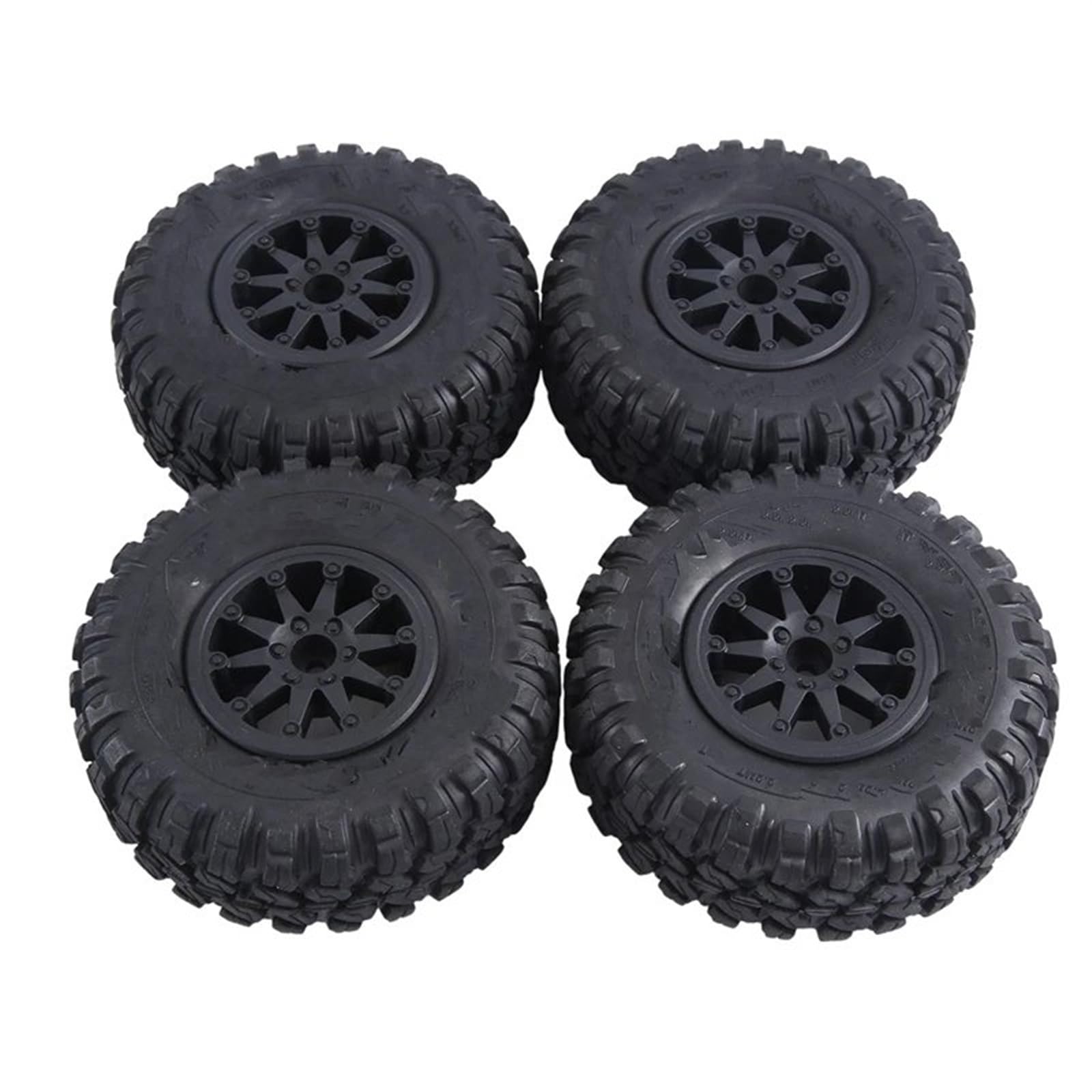 RC Pneus Jante Compatible avec Axial SCX10 RR10 1:10 RC Rock Crawler 4 Pièces 118X44mm 2.2 Pouces Pneus en Caoutchouc Et Jante De Roue À Billes en Plastique