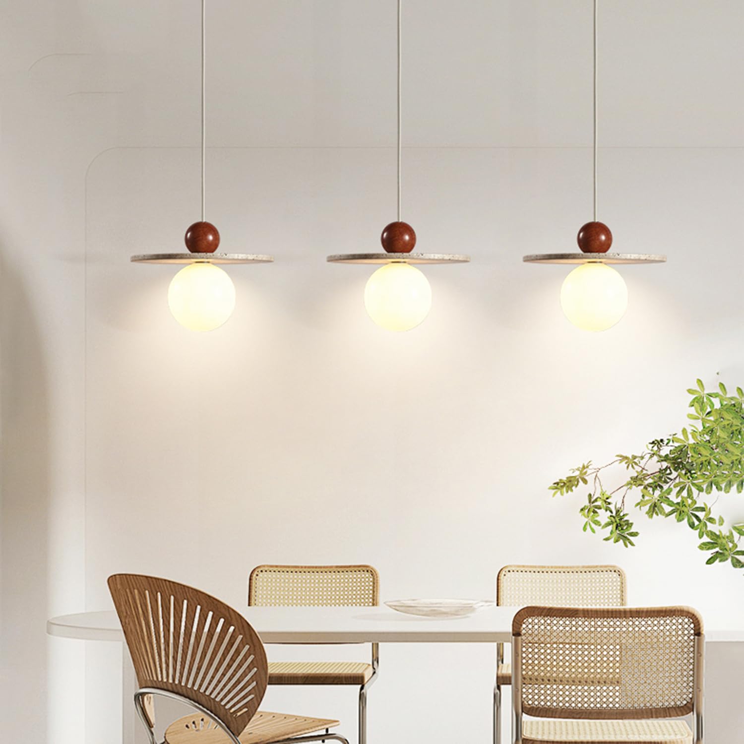 Lampada a sospensione in travertino naturale in stile giapponese