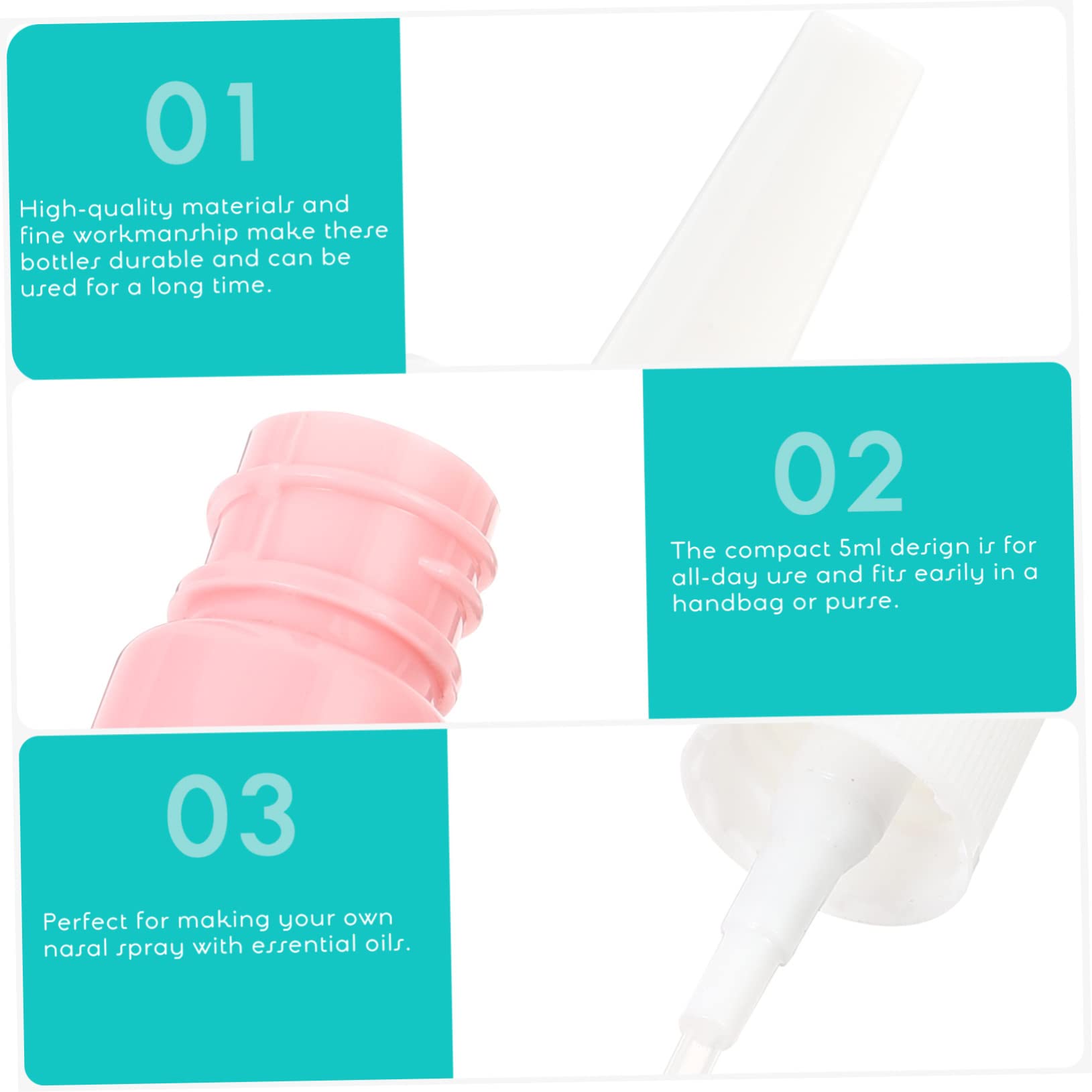 FRCOLOR 50 Stück 5ml Pet Sprühflaschen Leer für Reise und Unterwegs