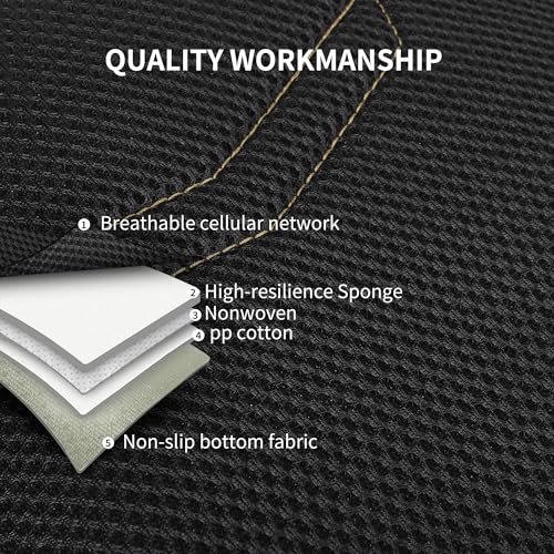 Image of HChengkikz Front Car Seat Cover, Breathable and Sporty (Black + Beige)