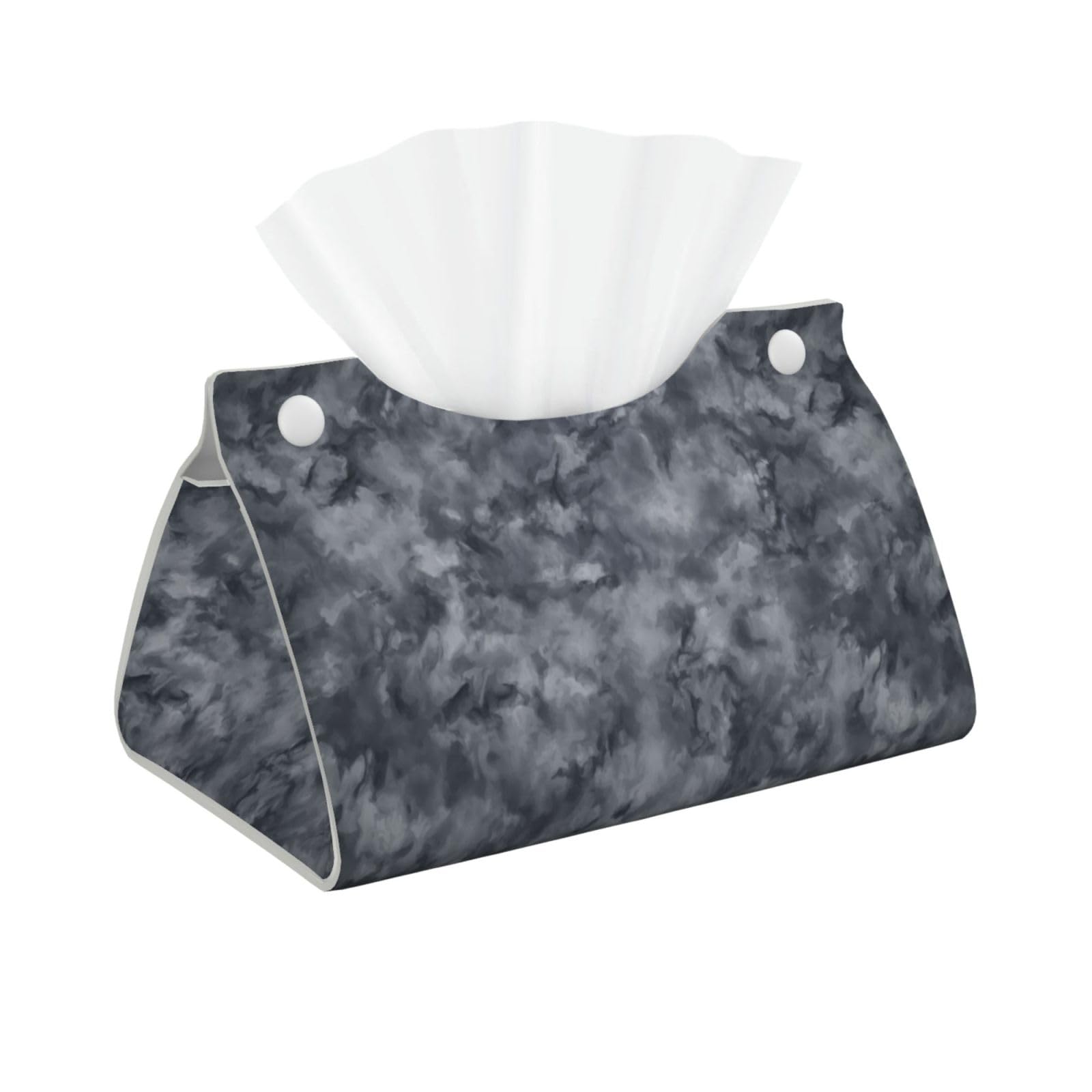 Black Gradient Tissue Box Cover Rectangle Pu Leather Tissue Box Holder for Car Bathroom Bedroom Desk Tabletop Decor