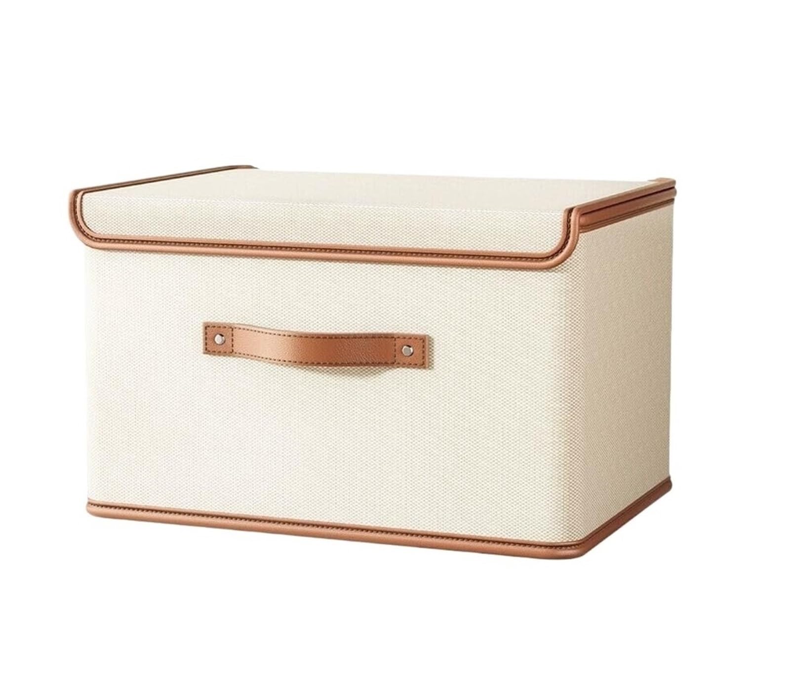 Torby Do Przechowywania Pudełko Do Przechowywania Z Pokrywką Składane Odzieży Porządkowania Dokumentów W Książkach Na Ubrania Przeprowadzka(Beige,50 * 35 * 31cm)