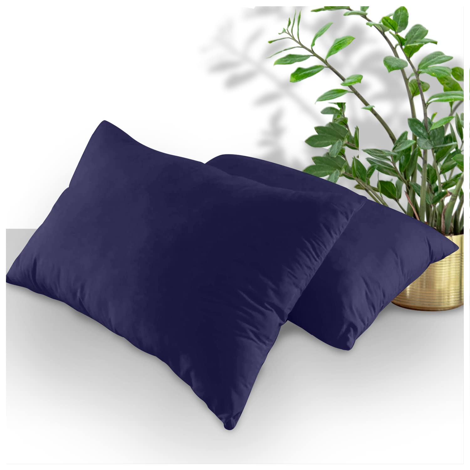 GC GAVENO CAVAILIA Fitted Sheet & Pillowcases, Polycotton, Navy, 2 X Pillow Case