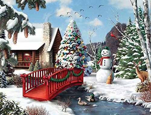 Springbok 500 Piece Jigsaw Puzzle Winter's Home - Unique Cut Pieces