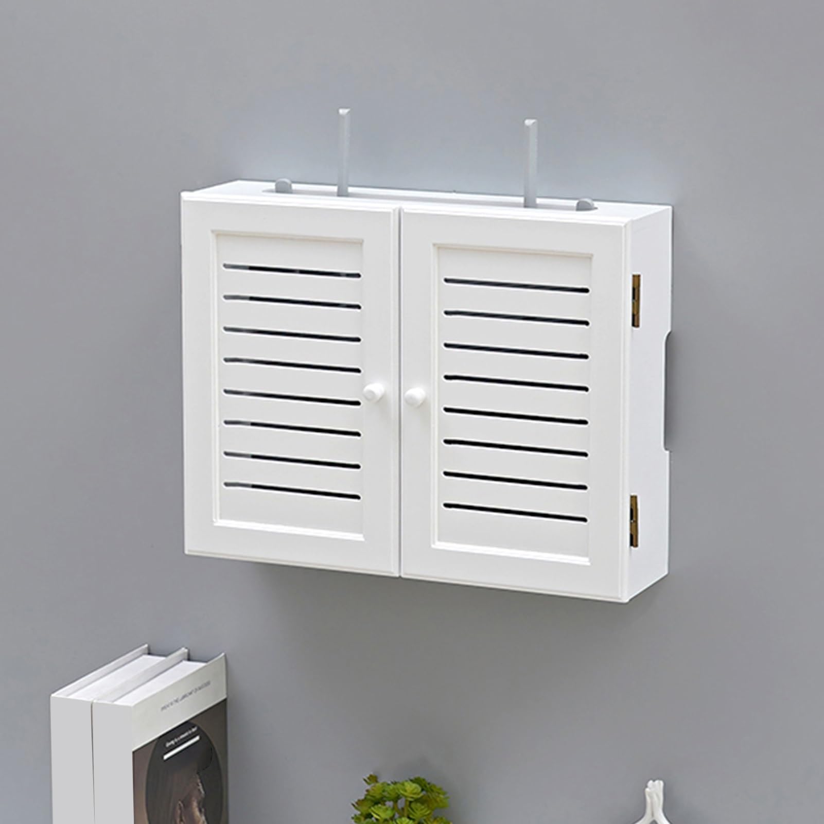 Caja de montaje en pared para enrutador wifi y gestión de cables con estante oculto