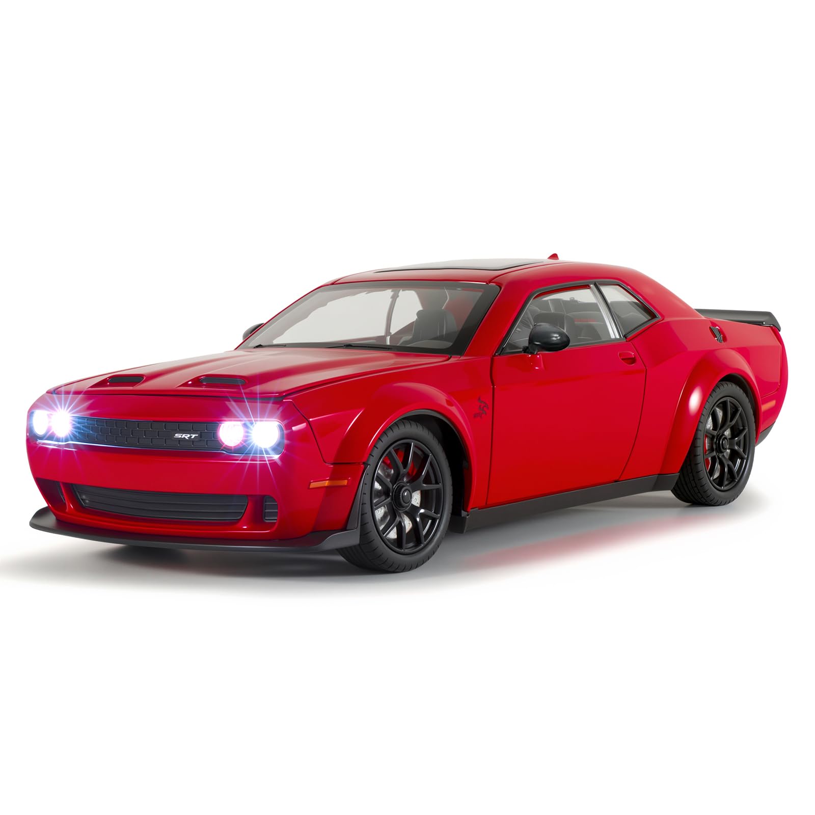 FRJV Car Toys for Boys 1/24 Diecast Cars Hellcat SRT Collectibles Model Kit,Pull Back Metal Toy Car with Lights and Sounds,Toy Cars for Boys Age 4-7（