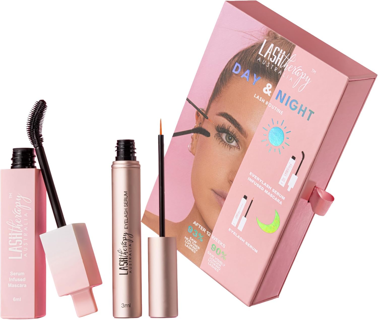 Lash Therapy Australia Day & Night Bundle, Eyelash Serum & Mascara 0.10 Fl Oz