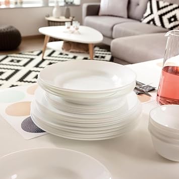 Dajar dinner service Zelie Luminarc glass white 27 x 12 x 26.5 cm 18 units
