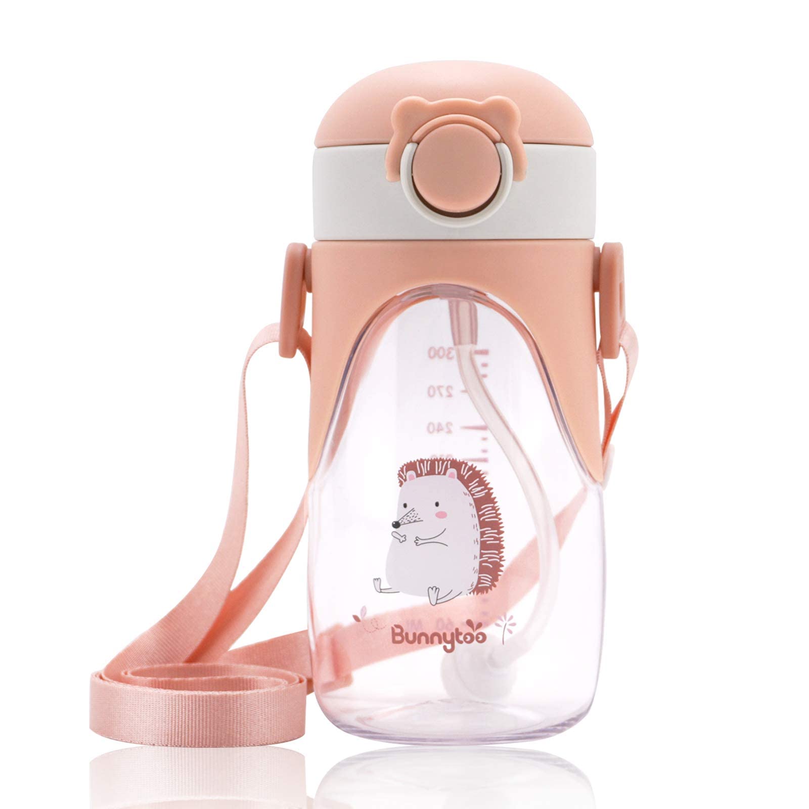 BPA Free Spill Leakproof Plastic Sippy Cup with Soft Silicon Spout, Straw and Handle for 6-12 Months Baby, 300ml