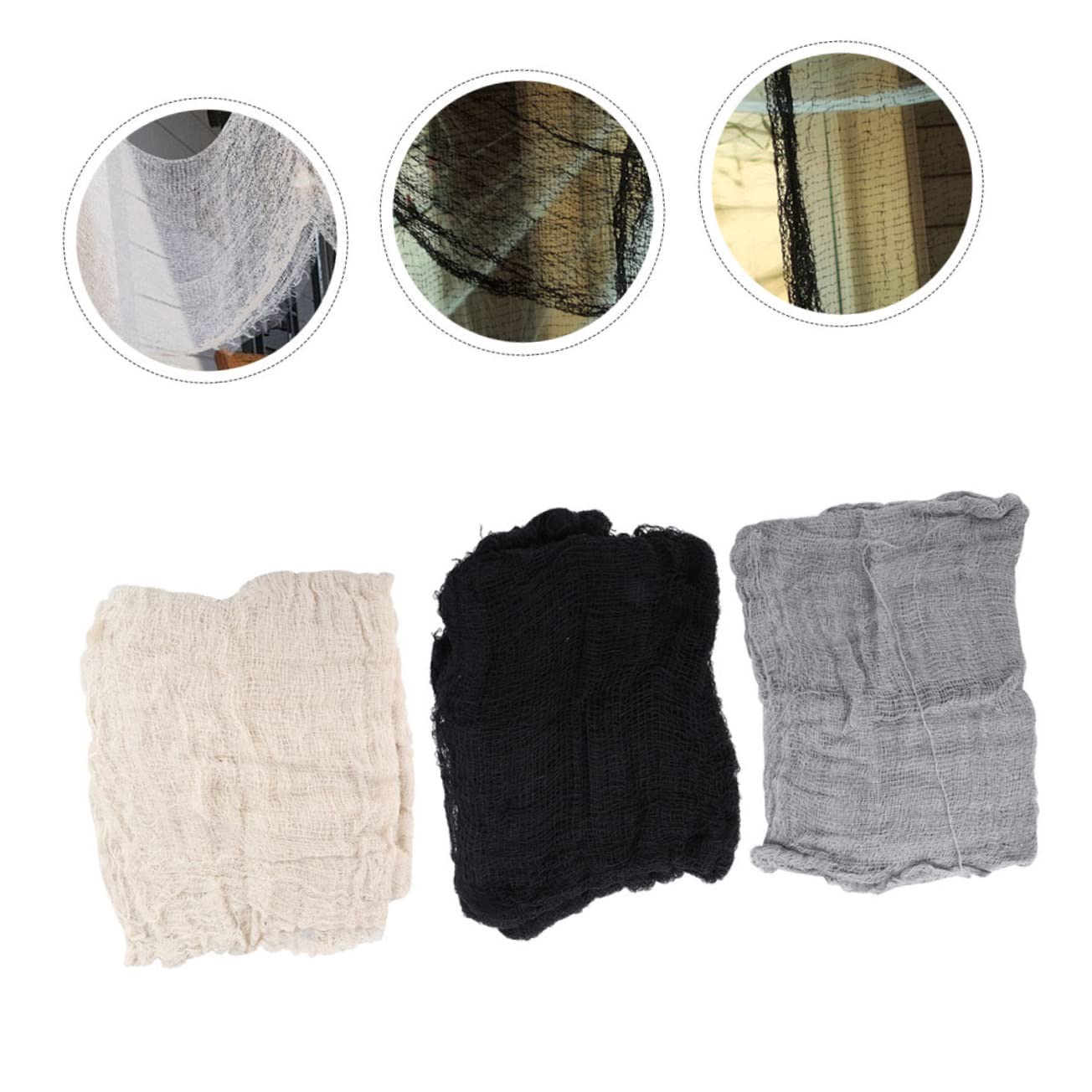 9 STK Halloween-Gaze Schwarzes Halloween-Tuch Gruseliges Tuch Halloween Halloween-dekorationsfreigabe Gruseliger Stoffvorhang Halloween-horrorgaze Urlaubsartikel Angepasst