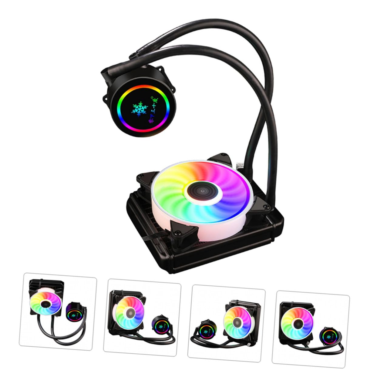 Liquid CPU Cooler with 120mm Radiator and Quiet Computer Cooling Fan for Gaming Desktop Pcs, Integrated Water Cooling System Suitable for High-Performance CPUs