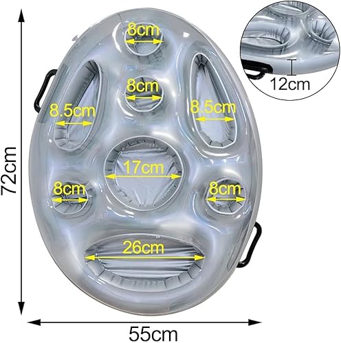 Suporte de bebida flutuante inflável para piscinas, banheira de hidromassagem com 8 furos, boia para