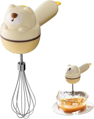 Miniatura 7 de Handmixer, 3-Speed Handheld Cordless Cute Electric Whisk with 2 Head, Detachable Automatic Egg Beater for Kitchen Home, Hand Blender