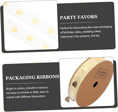 Miniatura 4 de Abaodam 2 Rolls Ribbon Valentines Day Party Bow Wedding Favors Listones para Manualidades Wedding Decorations for Ceremony Party Favors Crafts