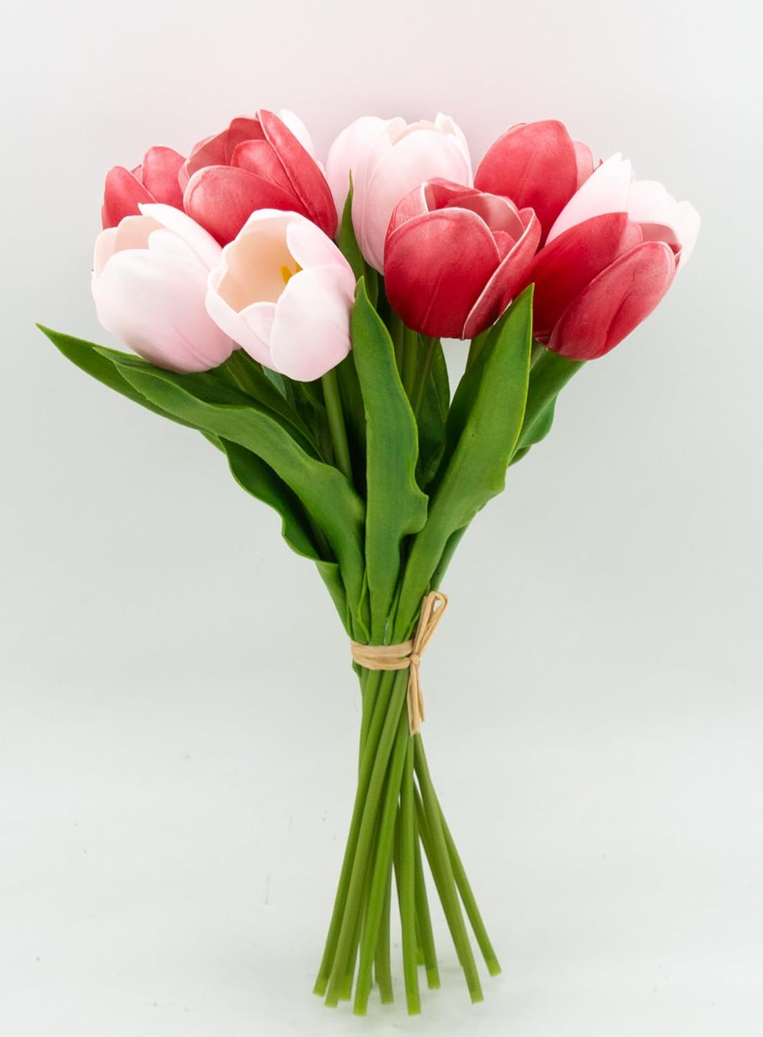 Buart Artificial Tulip in Bulk for Home Kitchen Wedding Bridal Bouquet,Fake Flowers for Valentine's Day Mother's Day Easter Table Centerpieces Decorations(Large Size,Multi Pink,Real-Touch,12pcs) - Image 5