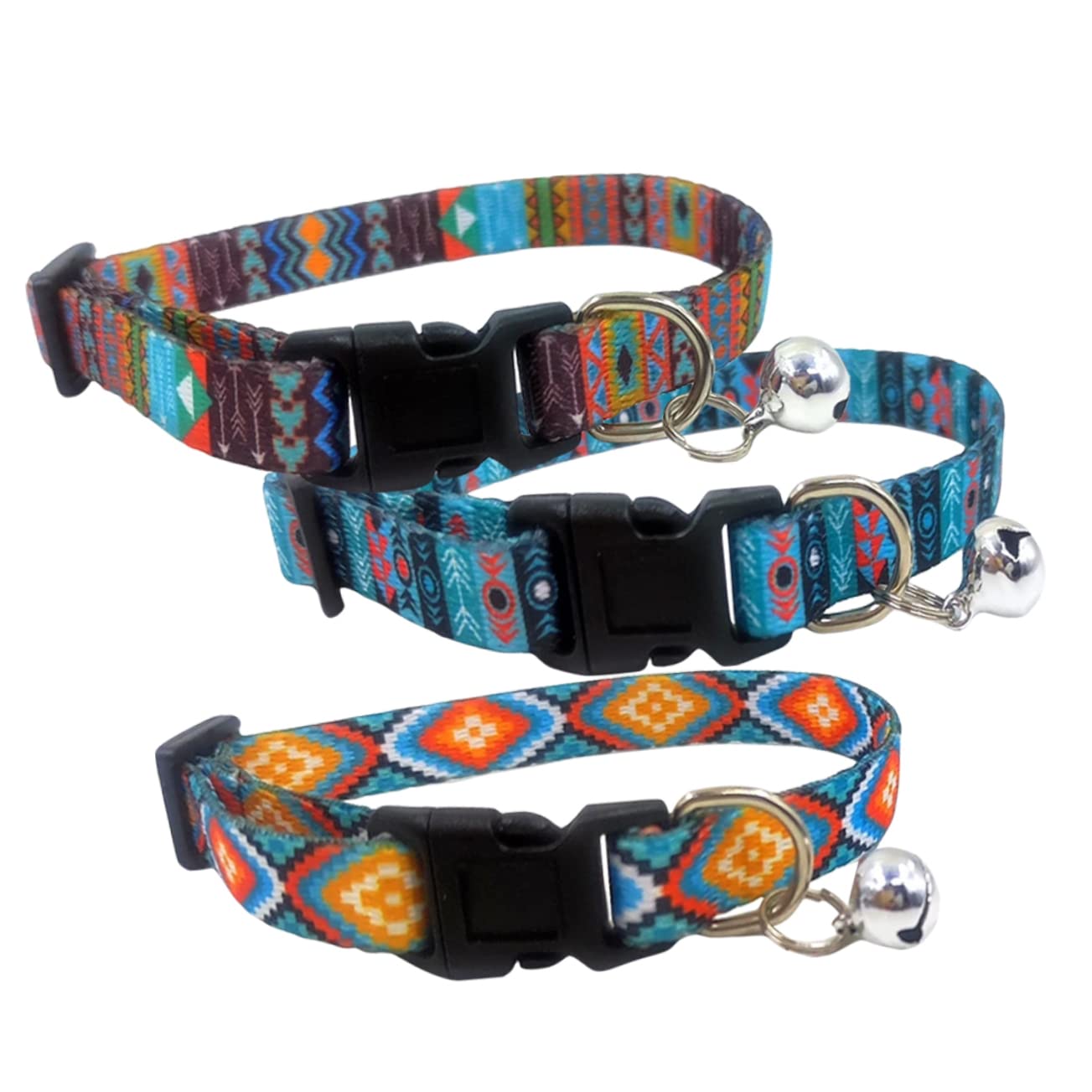 Mipcase 12stücke Verstellbare Katzenhalsbänder Mit Glöckchen Bohemian Stil Leicht Und Komfortabel Für Kätzchen Und Kleine Hunde Für Feste Und Alltag Verschiedene Designs