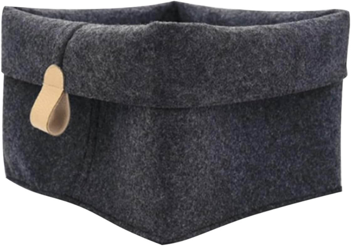 Black Felt Storage Basket Multifunctional for Newspapers and Magazines