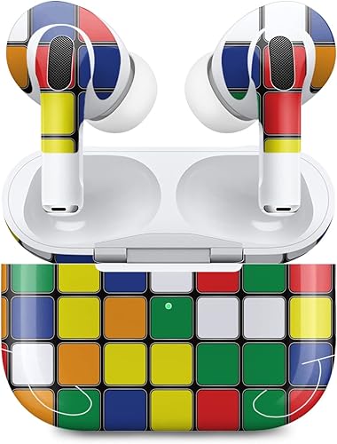 MightySkins - Fundas compatibles con Apple AirPods Pro 2 – Puzzle Cube | Funda protectora de vinilo duradera y única | Fácil de aplicar, quitar y