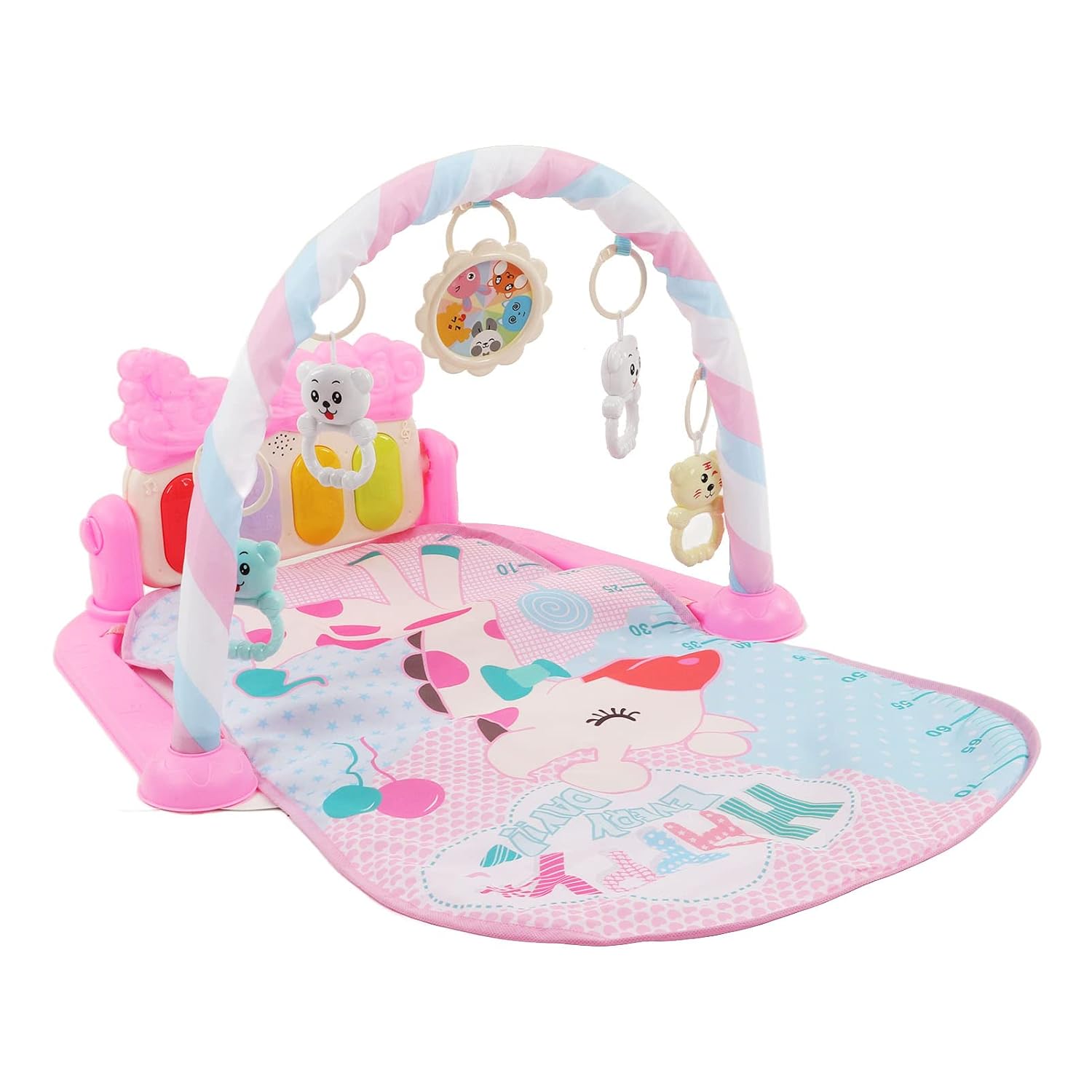 Yinhing Play Mat Play Mat Gym with Music and Rattles Sensory Sound Light Infant Piano Multi Functional Early Education Crawling Pad for Newborn CE CPC Certified