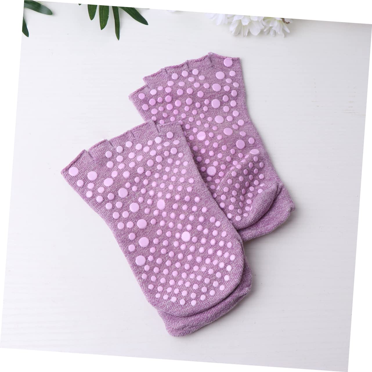 NOLITOY Moisturizing Socks Non Slip for Women 5 Toe Gel Socks Open Toe Yoga Socks Comfortable for Shoes Sneakers Boots