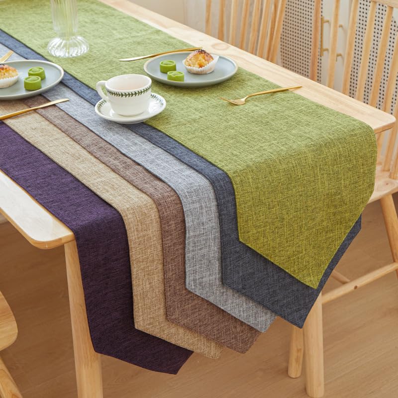 Drapeau de table en lin marron clair pour repas de famille et thé