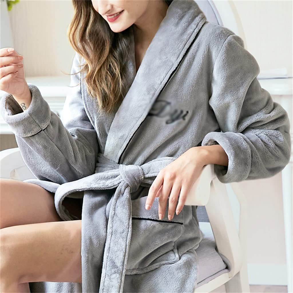 Camisón Largo y Grueso de Invierno para Mujer, de Franela y Terciopelo, cálido, para Uso doméstico (b M)