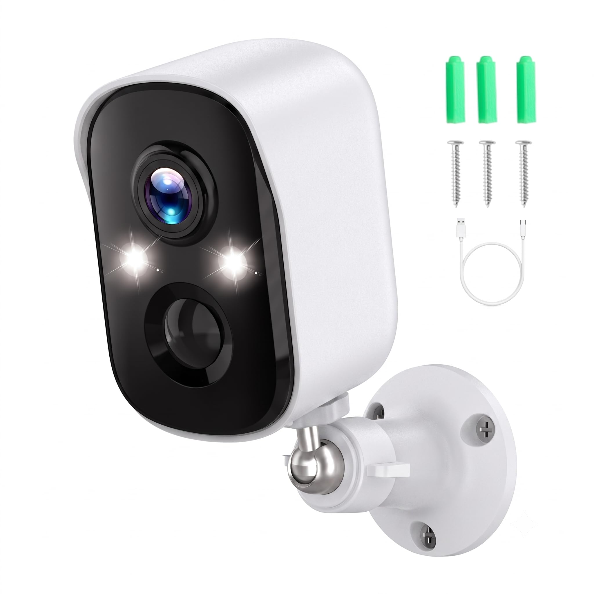 4MP Security Cameras Wireless Outdoor, Battery Powered Home Security Camera, AI Detection Wireless Security Camera, 2-Way Audio,Color Night Vision WiFi Security Camera
