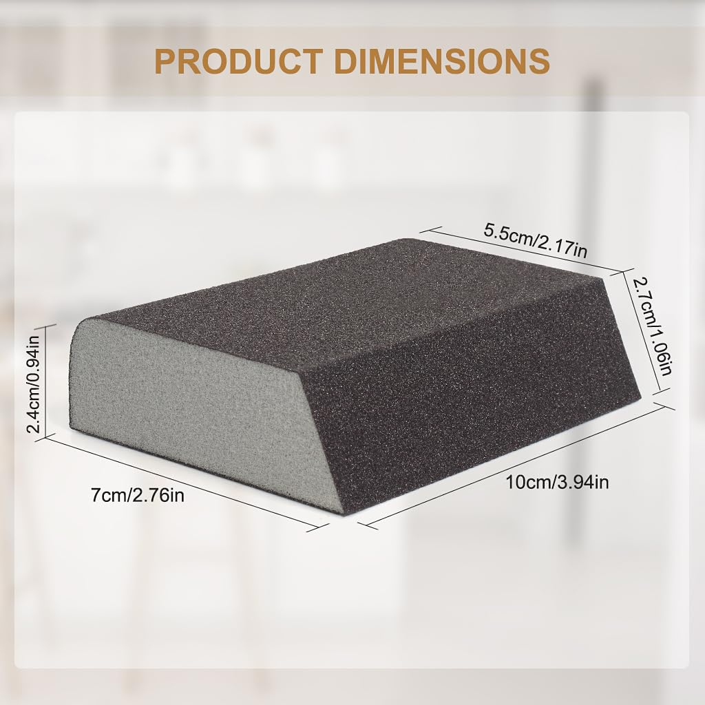 4pcs Sanding Block with Wet and Dry Dual-use,Washable and Reusable Sanding Sponges 4 Grits(80/120/180/220) Sandpaper for Wood Sand Paper Pack for Wood Wall - Image 2