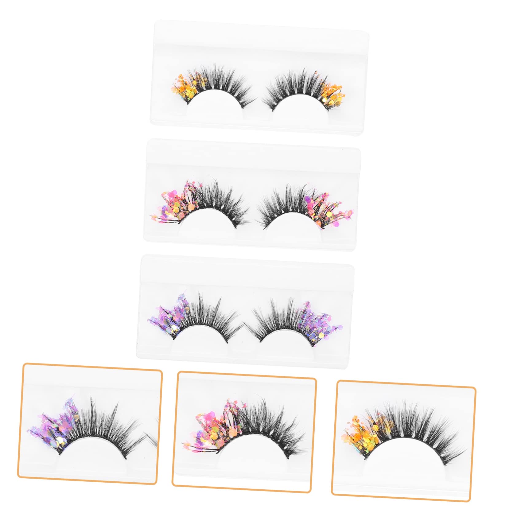 FOMIYES 4 Set Di Ciglia Finte Riutilizzabili Ciglia Finte Naturali 5 Stili Accessori Per Il Trucco Per Natale E Halloween 3 Paia * 4