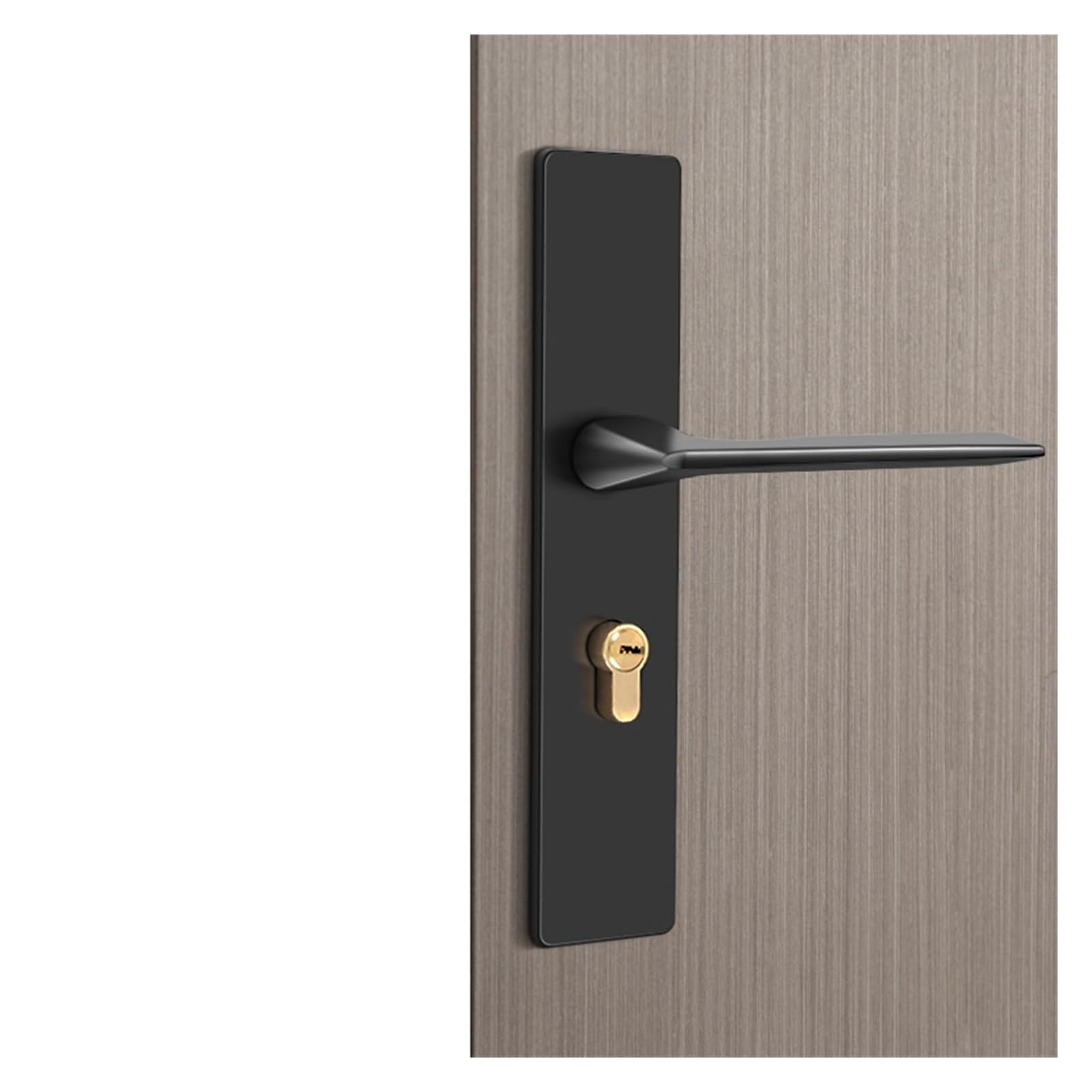 Serrure de porte silencieuse et magnétique noire en laiton pour chambre à coucher