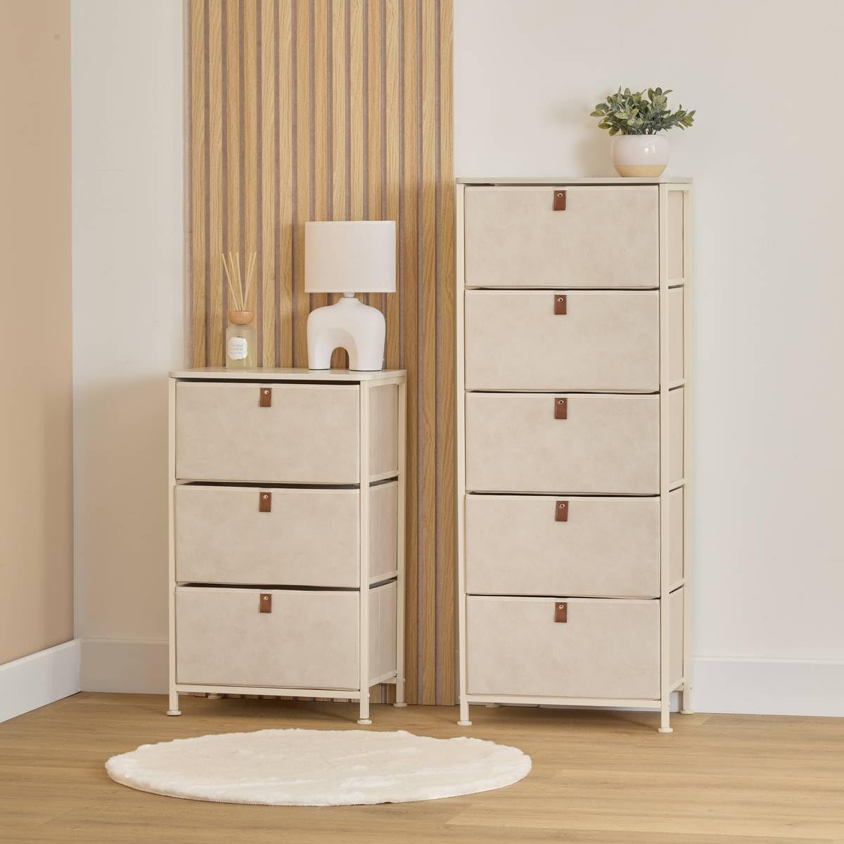 5 five simply smart 5five - Rangement tissa Beige 3 tiroirs