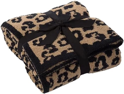 Zolqoqls Soft Fuzzy Fluffy Throw Blanket Flannel Fleeced Leopard Knit Blanket Cozy Comfy Plush Cheetah Blanket for Bed Sofa Couch Chair, 50x60 inch