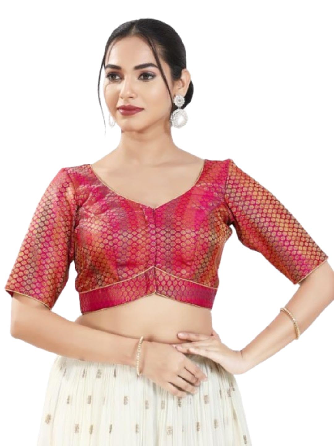 vamas Women Sweetheart Neck Padded Saree Blouse (X-1278. ELB)-picture-13