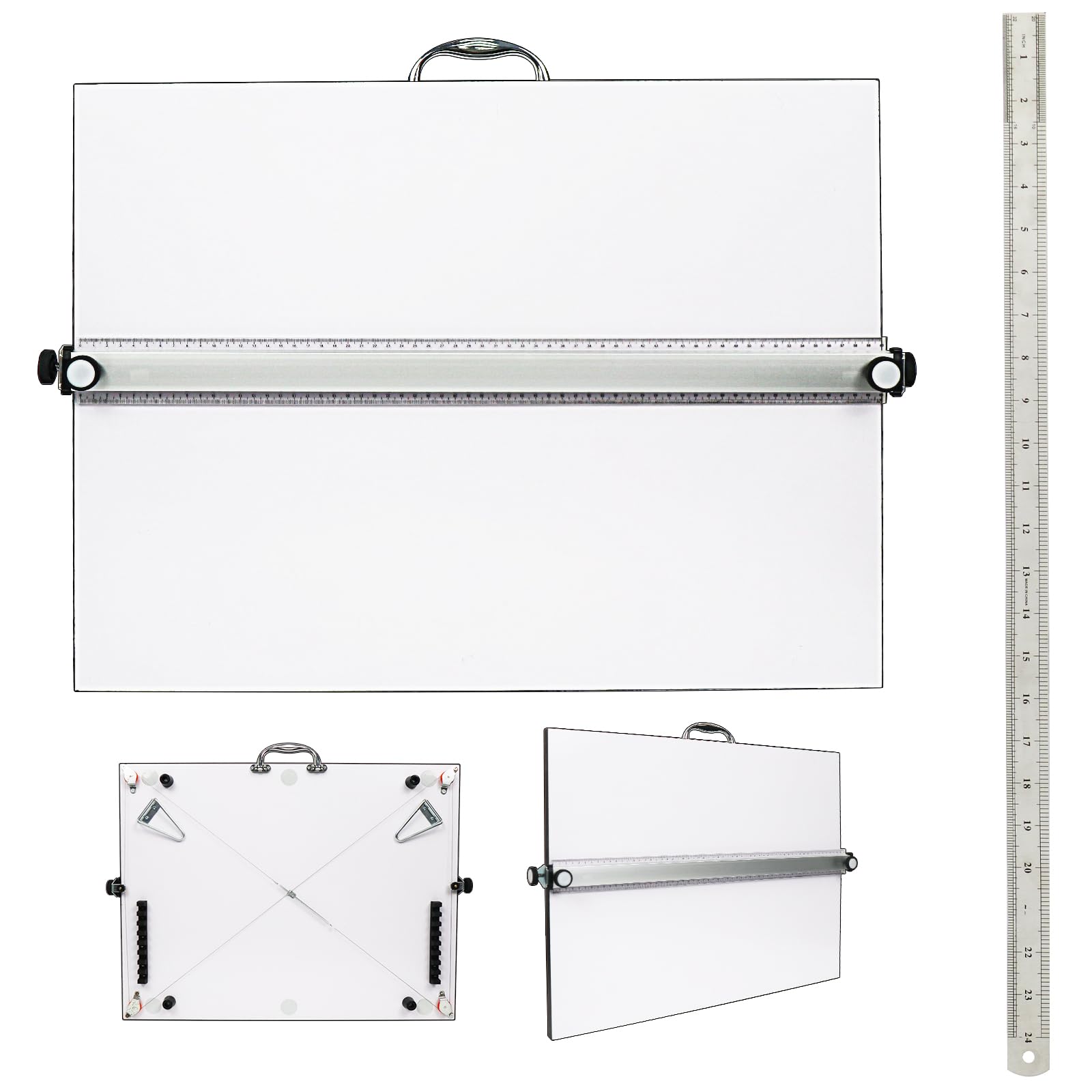 Portable Drafting Board, 23"X31" Professional Architecture Drafting Board, Tabletop Drawing Board with Ruler & Parallel Bar, Drafting Tools for Architects, Artists, Engineers, and Designers