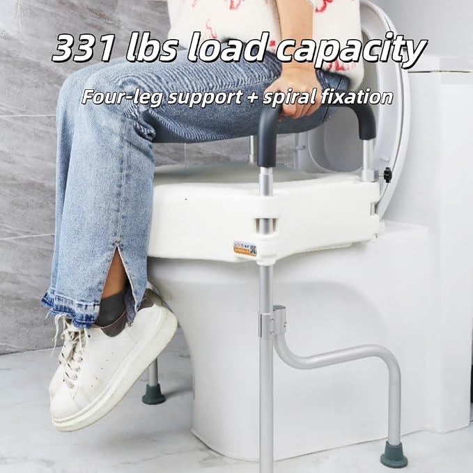 Asiento Elevador para Inodoro con Estructura de Aluminio y Manijas miniatura 4