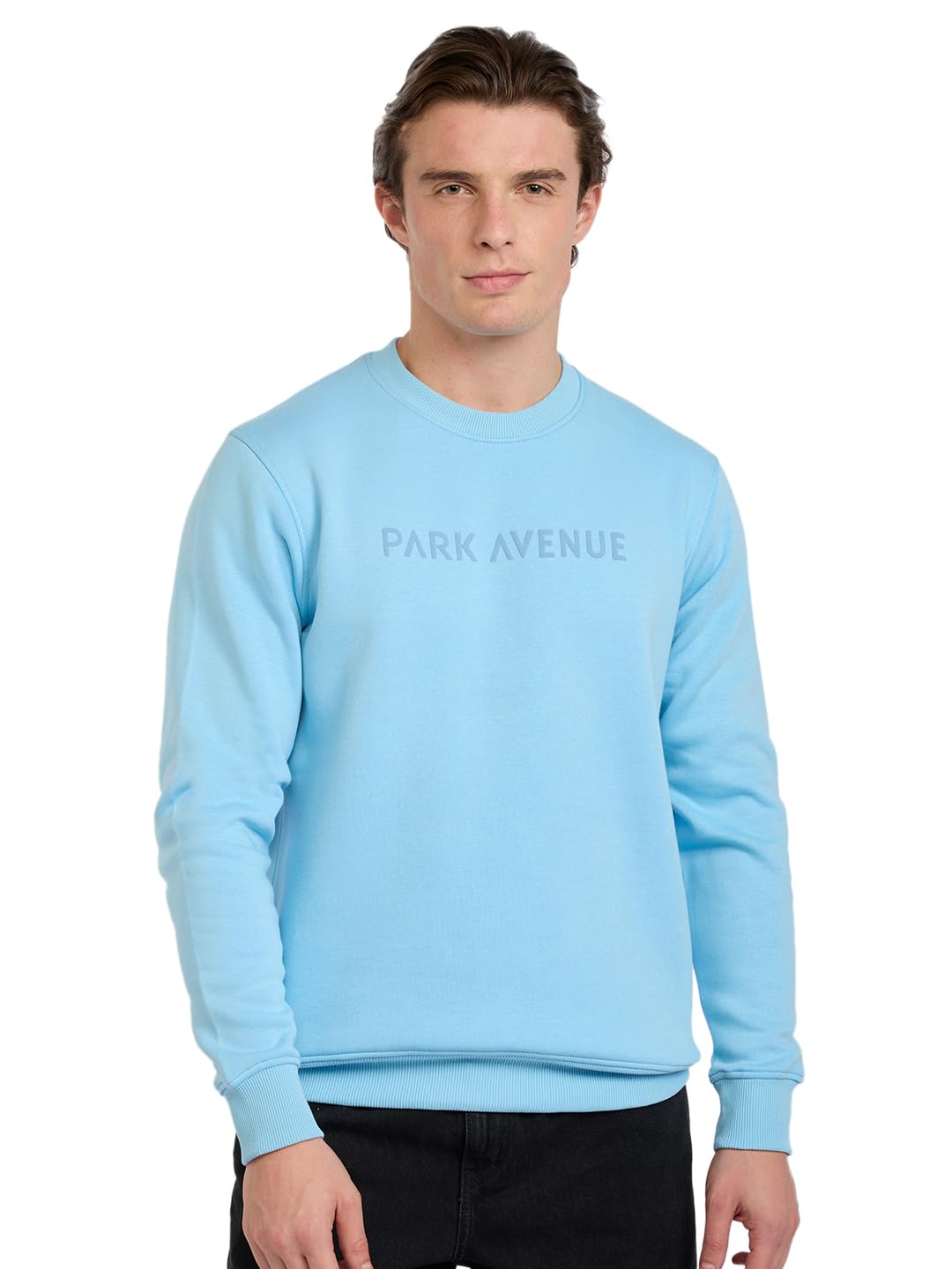 park avenue Men Full Sleeve Slim Fit Solid Pattern Cotton Polyester Blend Regular Neck Regular Neck Casual Sweatshirt-picture-31