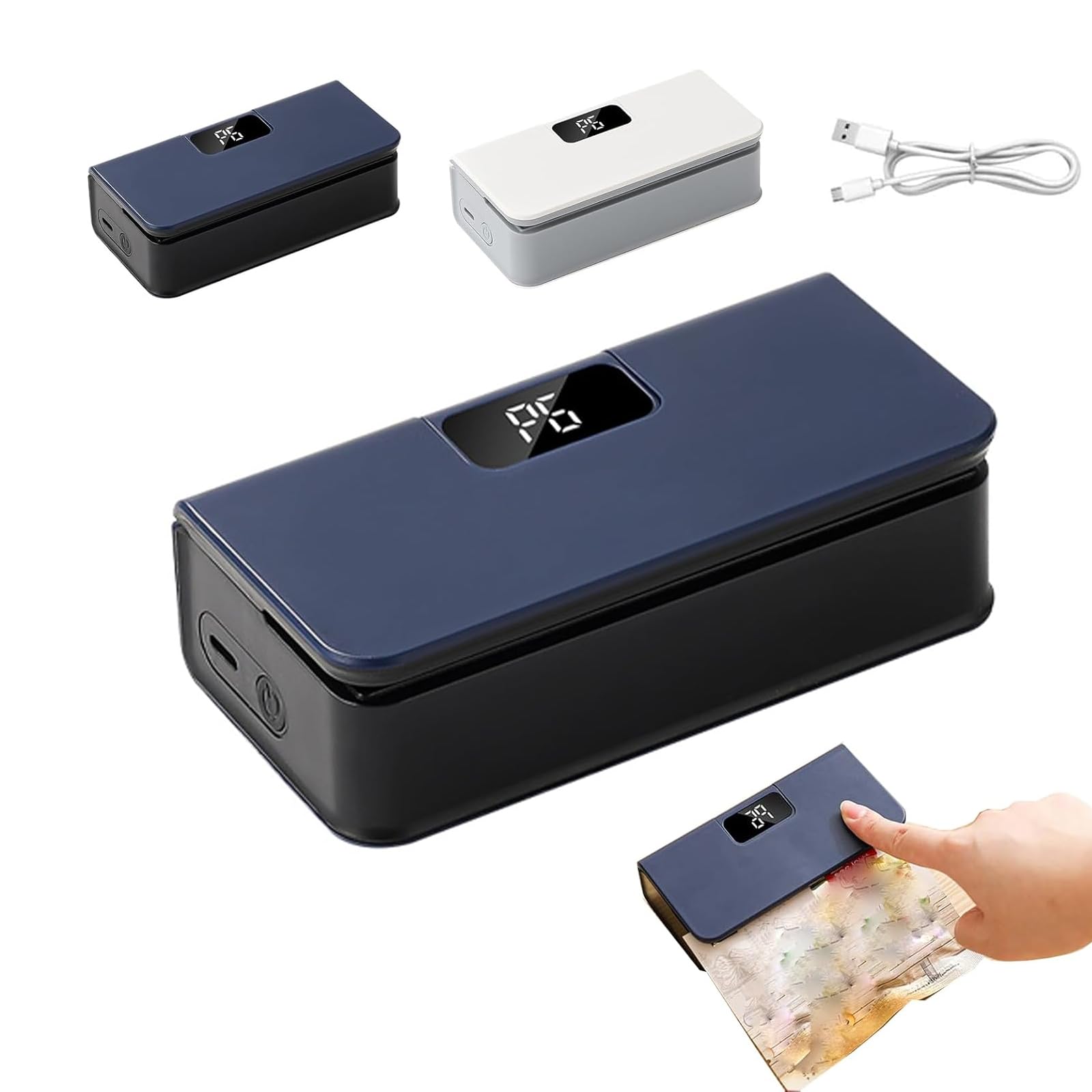 Scelleuse thermique portable pour sacs en plastique avec cutter intégré, mini design rechargeable de type C, 6 niveaux de chaleur réglables et écran LED