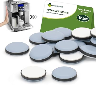 Small Appliance Sliders for Kitchen Appliances - 1" 12 PCS | Countertop Appliance Sliders, Kitchen Appliance Sliders for Countertop, Self Adhesive Appliance Sliders
