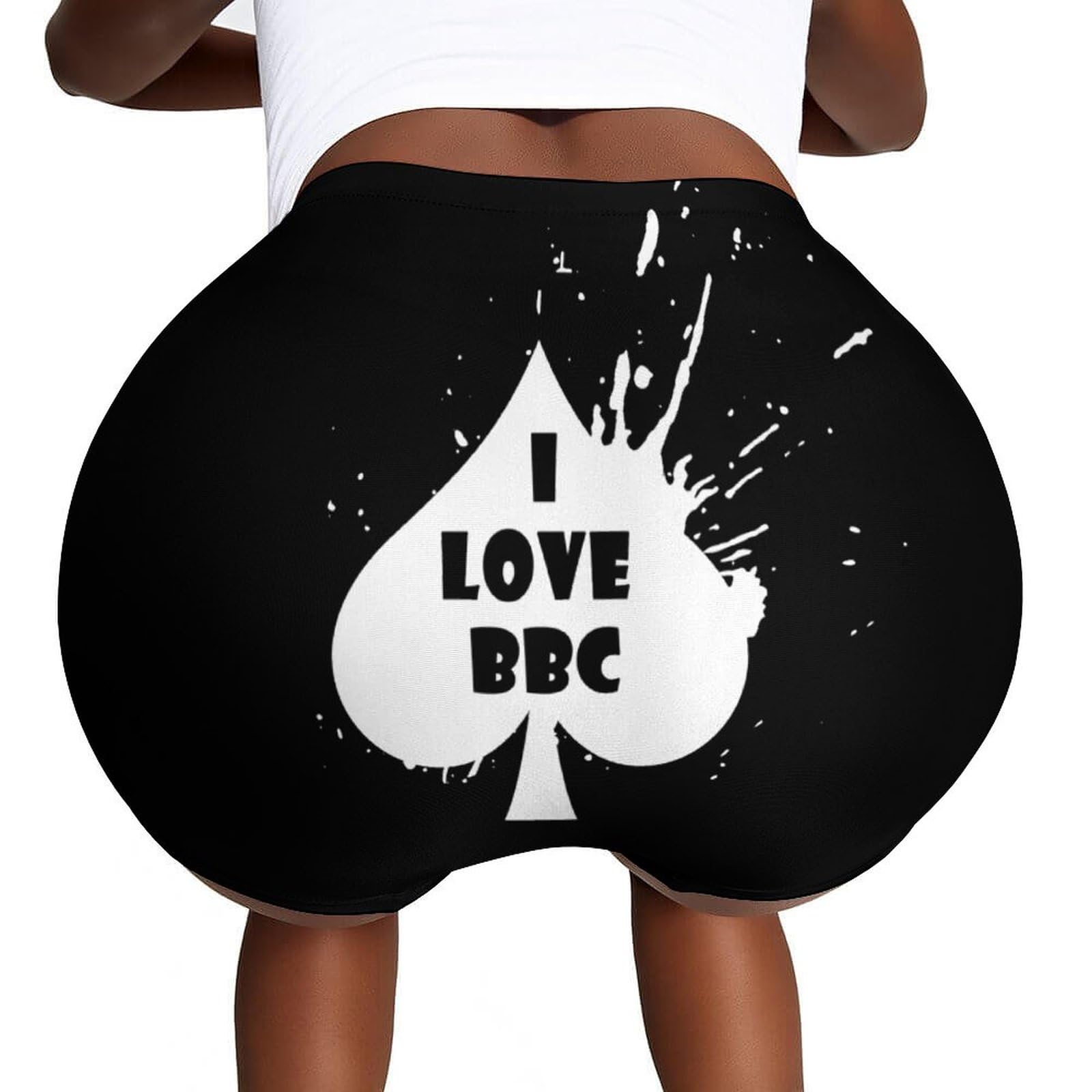 I LOVE BBC Women Workout Yoga Shorts, Breathable Athletic High Waist Running Gym Shorts 2XL